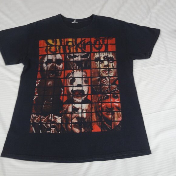 VINTAGE SLIPKNOT 2-SIDED S PAUL GRAY - BLACK MEDIUM T-SHIRT L206 (HOLE C PICS) - Picture 2 of 5